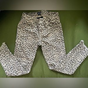 Gap Denim Girls Leopard- print stretch Jeggings, size 14